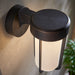 Brushed Bronze Outdoor Wall Light & Frosted Glass Shade IP44 Rated 8W LED Module