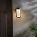 Matt Black Outdoor Wall Light & Frosted Glass Shade IP44 Rated 8W LED Module