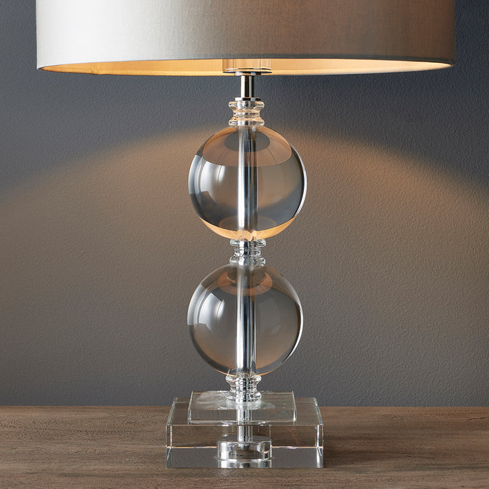 Crystal Glass Sphere Table Lamp Light Base - Chrome Plated Metalwork - BASE ONLY