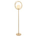 1556mm Brushed Gold Standing Floor Lamp Light with Glass Opal Sphere Shade