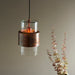 Copper Hanging Ceiling Pendant Light - Clear Glass Shade - Single Bulb Fitting