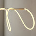 Satin Gold Modern Linear Ceiling Pendant Light - Integrated LED Tape Module