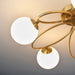 Semi Flush Multi Arm Ceiling 3 Light Fitting - Satin Brass & Opal Glass Shades