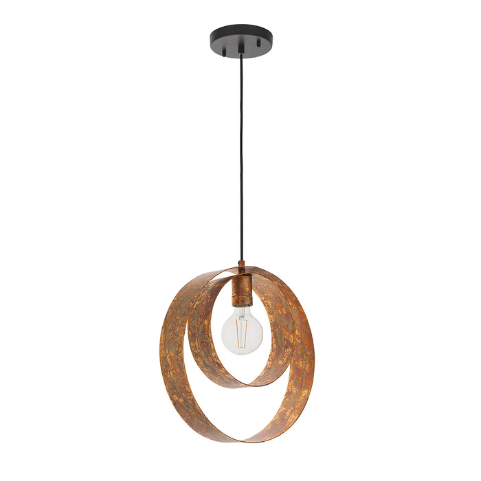 Hand Finished Gold Patina Ceiling Pendant Light - Dark Bronze Metalwork Fitting