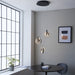 Textured Matt Black Modern 3 Light Ceiling Pendant - Integrated Warm White LEDs