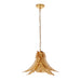 Gold Ceiling Pendant Light Decorative Leaf Design Single Bulb Hanging Fitting