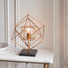 Antique Hammered Gold Leaf Angular Framed Table Lamp Light Black Marble Base