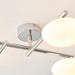 Polished Chrome Semi Flush Bathroom Ceiling Light & Opal Glass Shade - Four Bulb