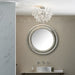 Decorative Flush Bathroom Ceiling 4 Light Fitting - Clear Glass Faceted Crystals