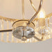 Bright Nickel Semi Flush Ceiling Light with Clear Cut Glass 3 Bulb Low Hanging