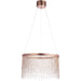 Brushed Copper Ceiling Pendant Light & Delicate Chains - Integrated LED Module