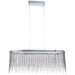 Oval Ceiling Pendant Light Fitting - Chrome Plate & Silver Waterfall Chains