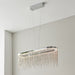 Oval Ceiling Pendant Light Fitting - Chrome Plate & Silver Waterfall Chains