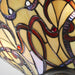 Red & Cream Art Nouveau Tiffany Glass Ceiling Pendant Light - Dark Bronze Finish
