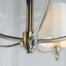 Bright Nickel 5 Light Ceiling Pendant Fitting & Vintage White Fabric Shades 