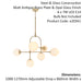 Antique Brass Multi Arm Ceiling Light & Opal Glass Shade 6 Bulb Hanging Pendant