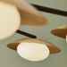 Gold & Bronze Semi Flush 6 Bulb Ceiling Light - Pebble Shaped Opal Glass Shades