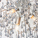 Aged Silver Semi Flush Decorative Branch Ceiling Light - Tinted Glass Droplets