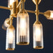 Brass Ceiling Pendant Light - 12 Bulb Lamp Fitting - Frosted Glass Diffusers