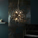 Black Chrome Ceiling Pendant with Tinted Glass Spheres Decorative Light Fitting