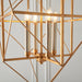 Mutli Arm Angular 4 Light Ceiling Pendant - Hammered Gold & Silver Finish