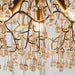 Aged Gold Branch Ceiling Chandelier - Glass Droplets - Decorative Light Fitting