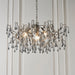 Mutli Arm Ceiling Pendant Light Fitting - Aged Silver & Glass Teardrop Details