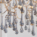 Mutli Arm Ceiling Pendant Light Fitting - Aged Silver & Glass Teardrop Details