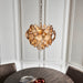 Antique Gold Ornate Chandelier - Clear & Amber Glass Detailling - Dimmable