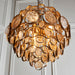 Antique Gold Ornate Chandelier - Clear & Amber Glass Detailling - Dimmable