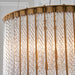 Matt Gold Glass Tube Ceiling Chandelier - Decorative Glass Rods - 6 Bulb Fitting