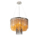 Multi Arm Ceiling Pendant Light - Polished Nickel - Gold & Black Waterfall Chain