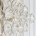 Polished Nickel Tiered Ceiling Pendant Light - Ornate Crystal Details - 14 Bulb
