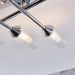 Chrome Semi Flush Bathroom Ceiling Light - Ribbed & Frosted Glass - 6 Bulb