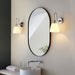Chrome Plated Bathroom Wall Light & Opal Glass Shade IP44 Rated Knurled Detail