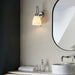 Chrome Plated Bathroom Wall Light & Opal Glass Shade IP44 Rated Knurled Detail