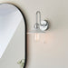 Chrome Plated Bathroom Fisherman Wall Light & Ribbed Glass Shade IP44 Rated