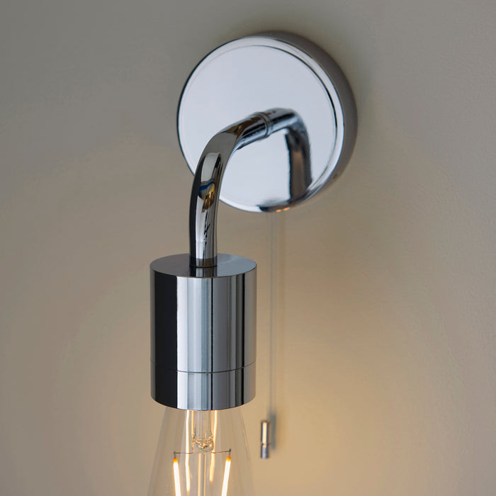 Polished Chrome Plated Bathroom Wall Light - IP44 Rated - Modern LED Sconce Lamp