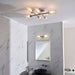 Chrome Plated Twin Bathroom Wall Light - Ribbed Glass Shade & Frosted Diffuser