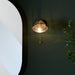 Satin Brass Bathroom Wall Light & Ribbed Glass Shade - IP44 Rated Modern Sconce