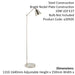 Bright Nickel Standing Floor Lamp Light - White Inner Shade - Knurled Detailing