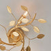 Gold Leaf Flush Ceiling Light - 3 Bulb Decorative Fitting - Low Profile Lighting