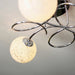 Polished Chrome Semi Flush Ceiling Light & Confetti Glass Shades Multi Arm Lamp