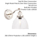 Bright Nickel Wall Light Fitting - Clear Glass Shade - Knurled Detailing