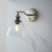 Bright Nickel Wall Light Fitting - Clear Glass Shade - Knurled Detailing