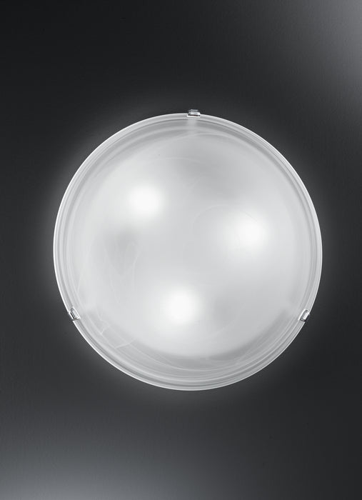 Wall Flush Ceiling Light Colour Chrome Shade Glass Alabaster Bulb E27 1x60W Loops