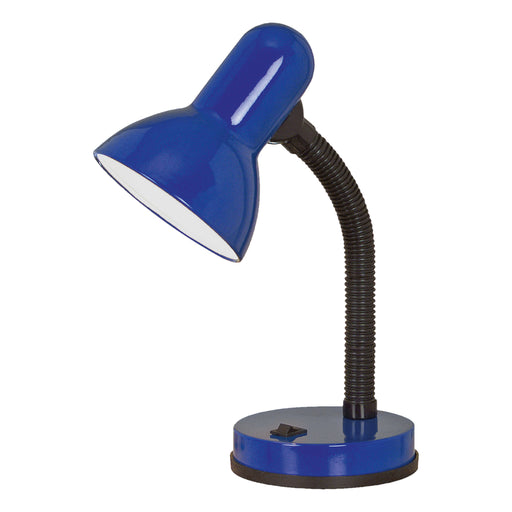 Table Desk Lamp Flexible Moveable Colour Blue Steel Rocker Switch E27 1x40W Loops