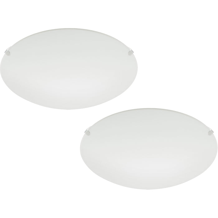2 PACK Wall Flush Ceiling Light Colour White Shade White Satin Glass E27 1x60W