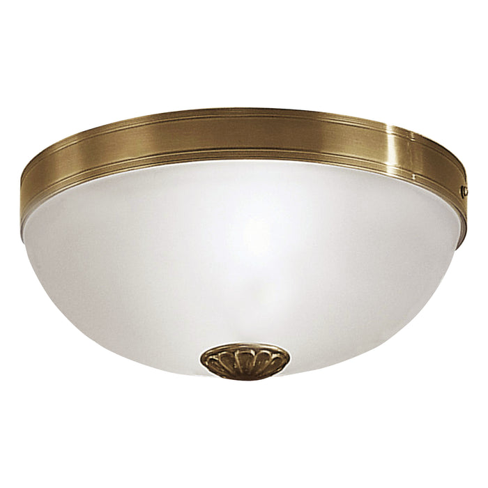 Wall Flush Ceiling Light Colour Bronzed Shade White Satin Glass Bulb E27 2x60W Loops