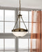 Ceiling Pendant & 2x Matching Wall Lights Antique Bronze & Satin Glass Shade Loops